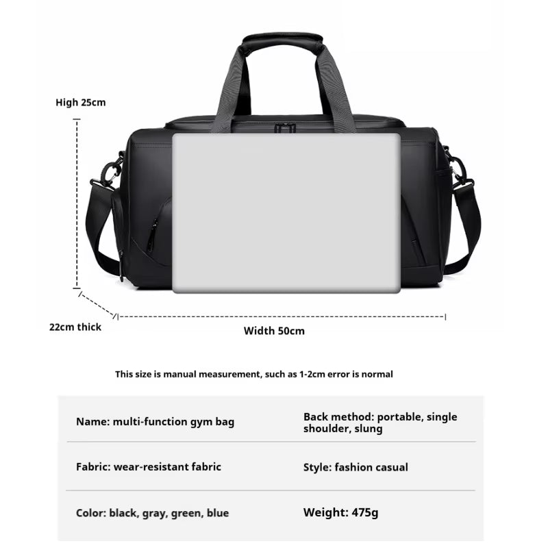 Sports Gym Bag, Large Capacity Handbag,Portable Travel Duffel Bag, Multi-Compartment with Shoes Storage,Perfect for Vacation,Gym