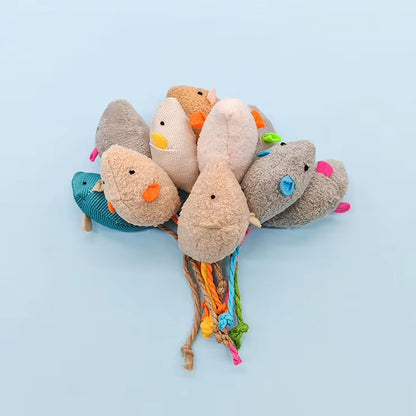 Natural Catnip Filled Cartoon Plush Mouse Cat Toy Safe Chew Toy for Cats Playing & Boredom Relief