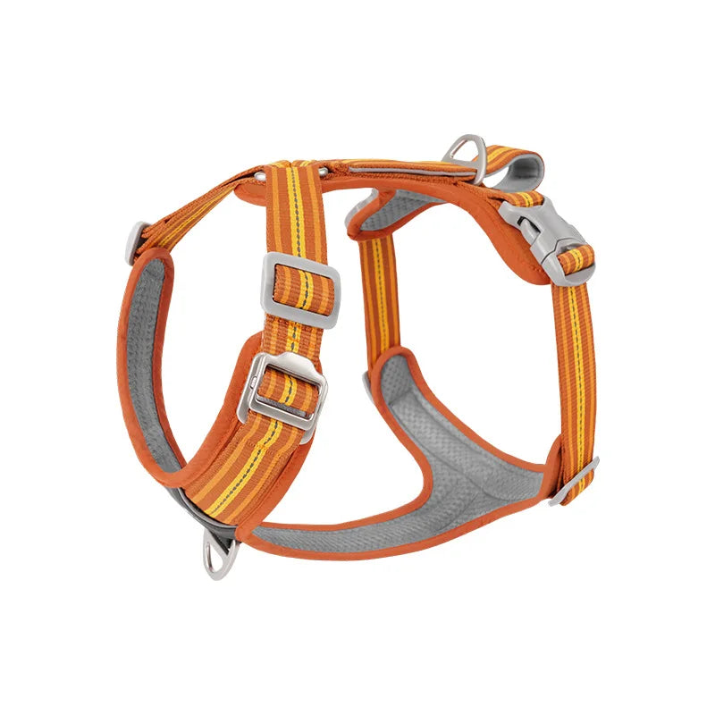 Car Safety Dog Harness with Dual Handle, Quick Release Buckle & No-Pull Design, Reflective Adjustable for All Sizes Dogs