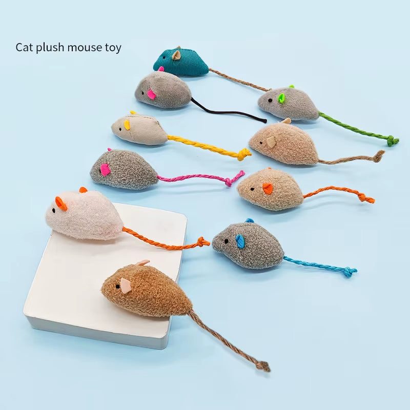 Natural Catnip Filled Cartoon Plush Mouse Cat Toy Safe Chew Toy for Cats Playing & Boredom Relief