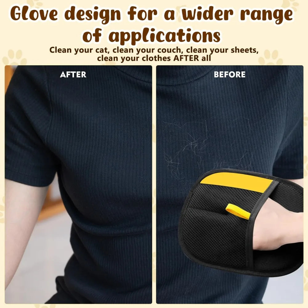 Pet Hair Remover Glove Electrostatic Fur Removal Tool Reusable Lint Roller Furniture Car Seats Clothes Effective Grooming Brush