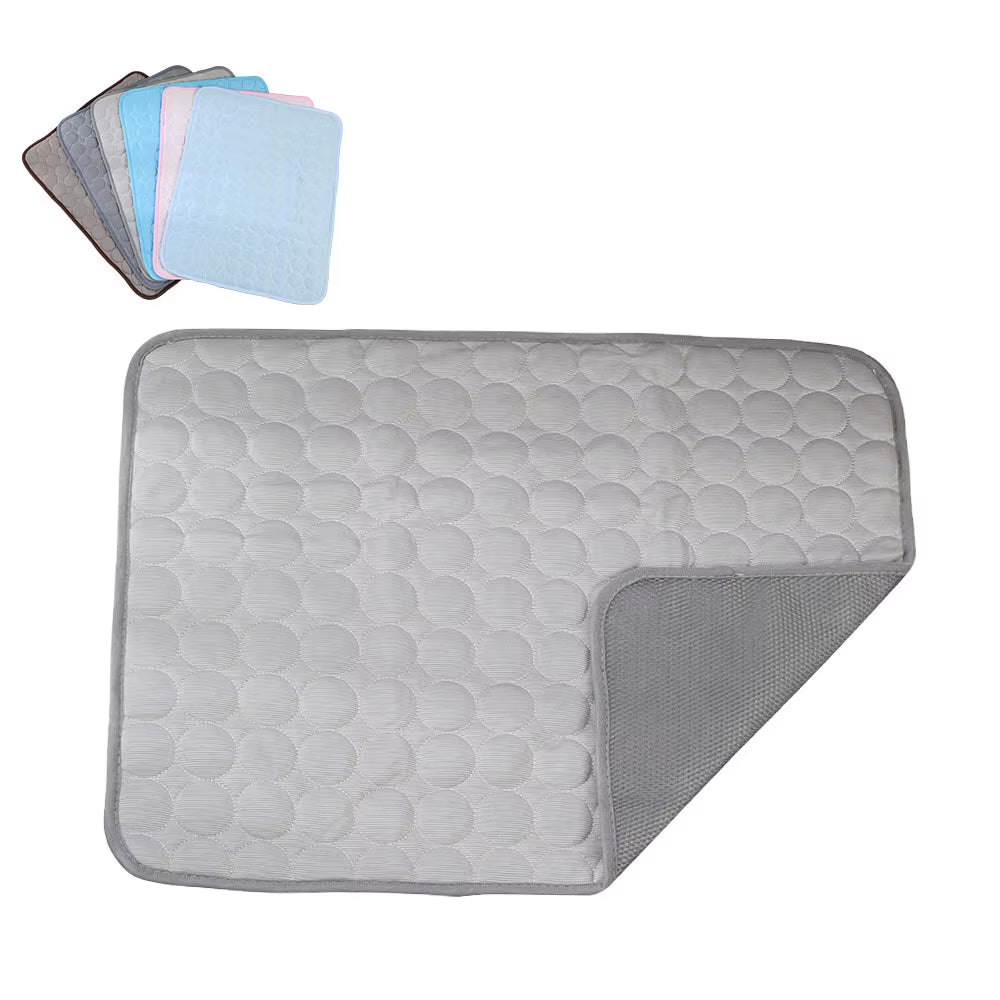Pet Cooling Mats Dog Cartoon Ice Silk Summer Cooling Pet Bed Rectangle Sofa Mat Breathable Non-Slip Anti-Bite Luxury Modern