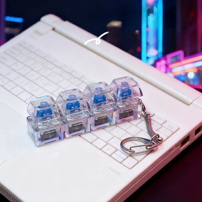 1Pc 4Keys Mechanical Keyboard Tester LED Keyboard Key Toy Stress Relief DIY Fidget Button Keycap Fidget Keychain Toys