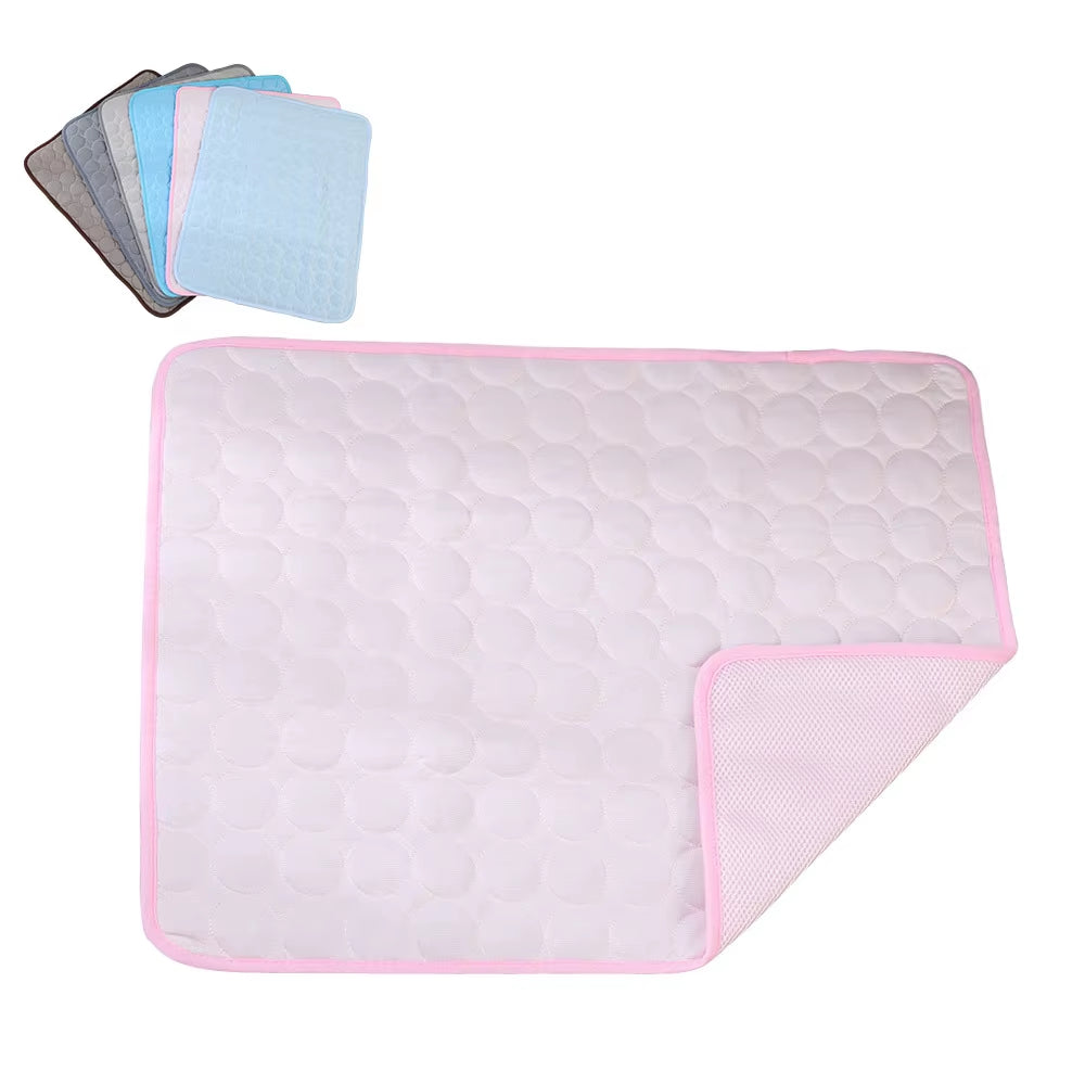 Pet Cooling Mats Dog Cartoon Ice Silk Summer Cooling Pet Bed Rectangle Sofa Mat Breathable Non-Slip Anti-Bite Luxury Modern