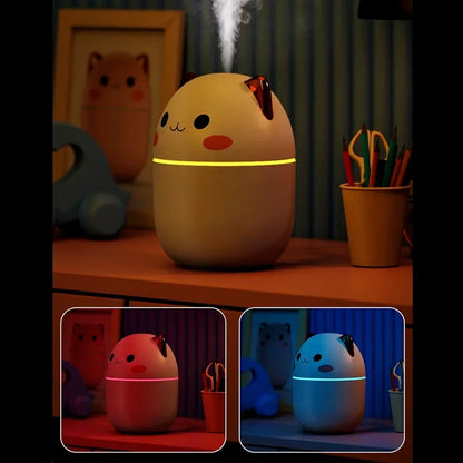 250Ml Air Humidifier Cute Kawaiil Aroma Diffuser with Night Light Cool Mist for Bedroom Home Car Plants Purifier Humificador