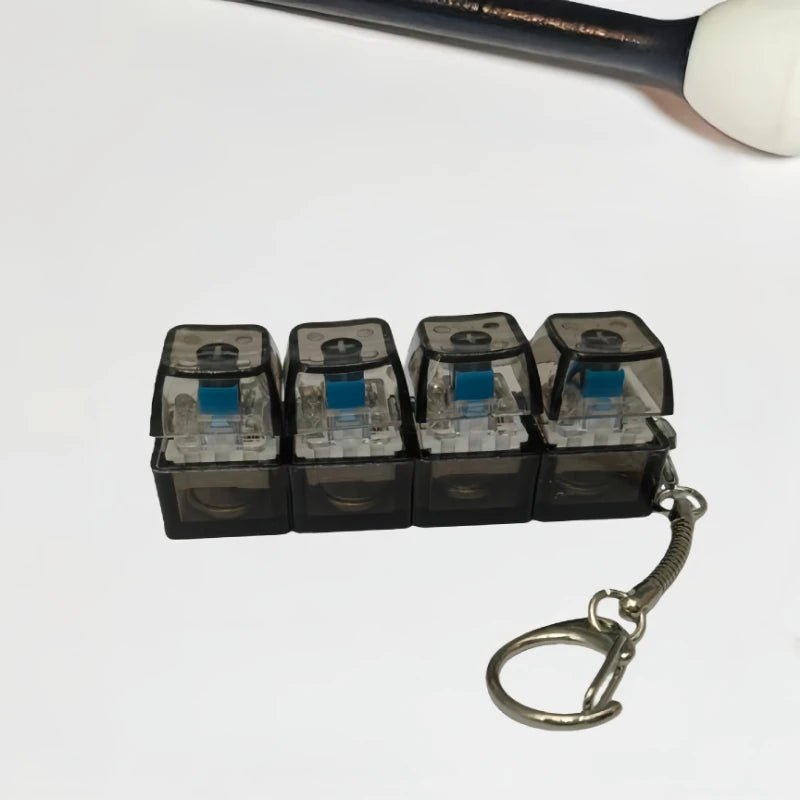 1Pc 4Keys Mechanical Keyboard Tester LED Keyboard Key Toy Stress Relief DIY Fidget Button Keycap Fidget Keychain Toys