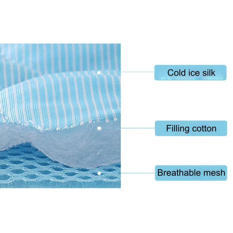 Pet Cooling Mats Dog Cartoon Ice Silk Summer Cooling Pet Bed Rectangle Sofa Mat Breathable Non-Slip Anti-Bite Luxury Modern